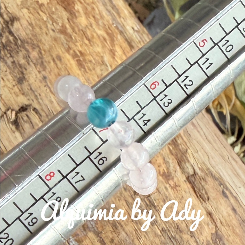 Pink quartz beaded ring - Picture 2 of 2